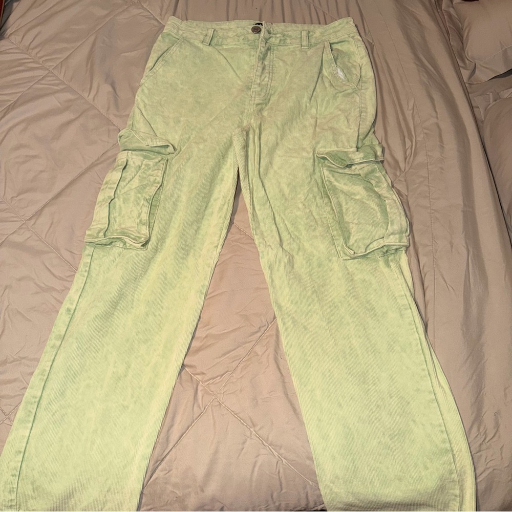 BoohooMAN Mint Green Corduroy Pants